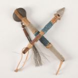 NATIVE AMERICAN TRIBAL MINIATURE WEAPONS SPEAR AND MACE