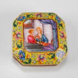 CHINESE QING DYNASTY CLOISONNE ENAMEL BOX & COVER
