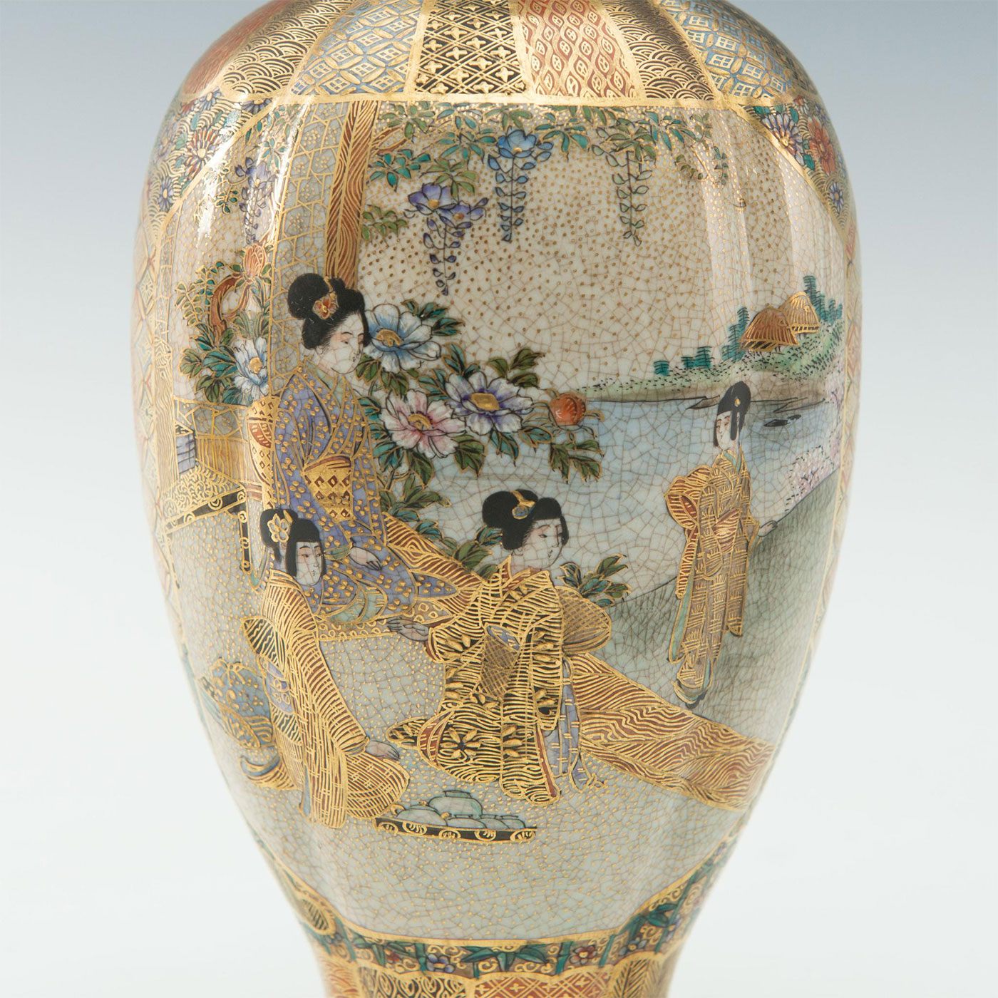 JAPANESE/CHINESE GILT VASE - Image 2 of 8