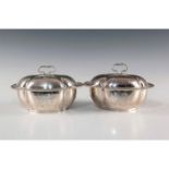 PAIR OF ENGLISH STERLING SAUCE TUREENS MADE FOR VISCOUNT SYDNEY