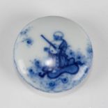 CHINESE BLUE AND WHITE PORCELAIN INK PAD WITH COVER