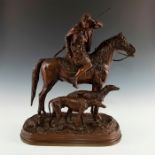 RARE LARGE-SCALE A. DUBUCAND BRONZE STATUE, THE HUNTER