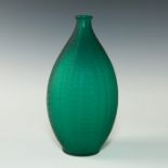 R. LALIQUE ART DECO EMERALD GLASS ACACIA VASE