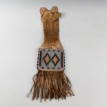NATIVE AMERICAN TRIBAL PLAINS BEADED LEATHER POUCH