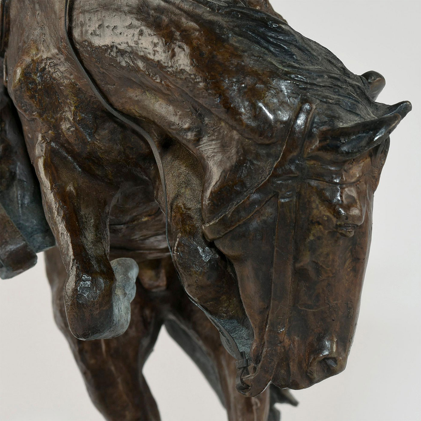 AFTER REMINGTON EQUESTRIAN BRONZE SCULPTURE - Image 8 of 9