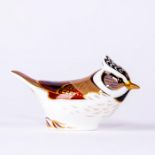 ROYAL CROWN DERBY BIRD FIGURINE, CRESTED TIT