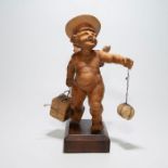 19TH CENTURY WOODEN POSTMAN ANGEL