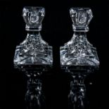 PAIR OF WATERFORD CRYSTAL LISMORE SMALL CANDLESTICKS