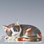 ROYAL CROWN DERBY ANIMAL FIGURINE, CATNIP KITTEN