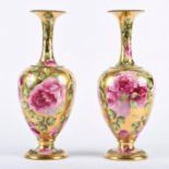 PAIR OF T. FORESTER SEVRES MARKED GILDED FLORAL VASES