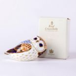 ROYAL CROWN DERBY ANIMAL FIGURINE, IMARI OWL