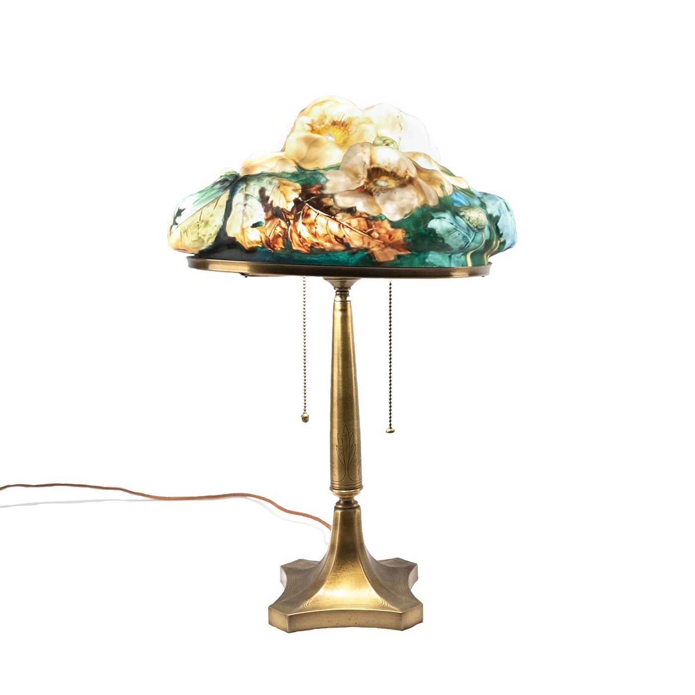 PAIRPOINT FLORAL PUFFY TABLE LAMP