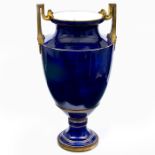 SEVRES BLEU LAPIS AND GILT ORMOLU MOUNTED PALATIAL VASE