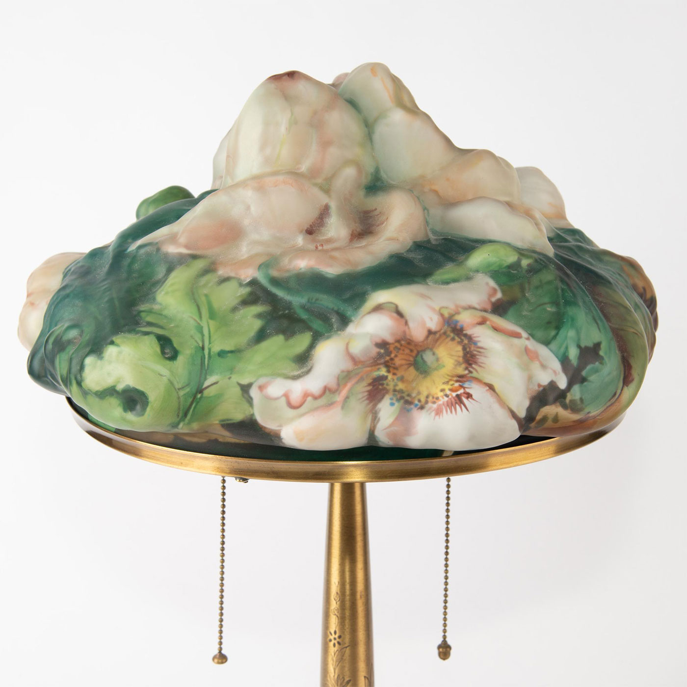 PAIRPOINT FLORAL PUFFY TABLE LAMP - Image 4 of 10