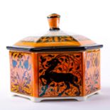 ROYAL DOULTON HEXAGONAL LUSTRE LIDDED BOX