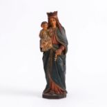 ART NOUVEAU WOODEN MADONNA AND CHILD