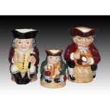 3 ROYAL DOULTON TOBY JUGS TOBY XX, JOLLY, & HONEST MEASURE