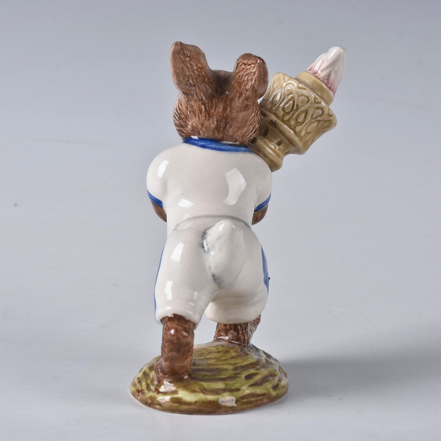 ROYAL DOULTON BUNNYKINS FIGURINE OLYMPIC BLUE WHITE DB28A - Image 3 of 5