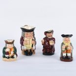 GROUP OF 4 ROYAL DOULTON CHARACTER TOBY JUGS