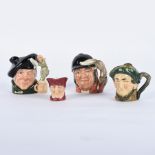 GROUP OF 4 ROYAL DOULTON SMALL CHARACTER JUGS