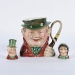 SET OF 3 BESWICK DICKENS CHARACTER JUG, SALT AND PEPPER