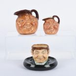 ROYAL DOULTON JOHN BARLEYCORN JUGS AND ASHPOT