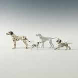 LOT OF 4 CAST BRONZE, IRON DALMATION ANIMAL FIGURINES