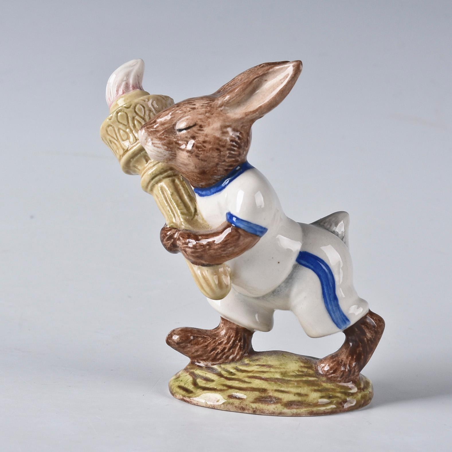 ROYAL DOULTON BUNNYKINS FIGURINE OLYMPIC BLUE WHITE DB28A - Image 2 of 5