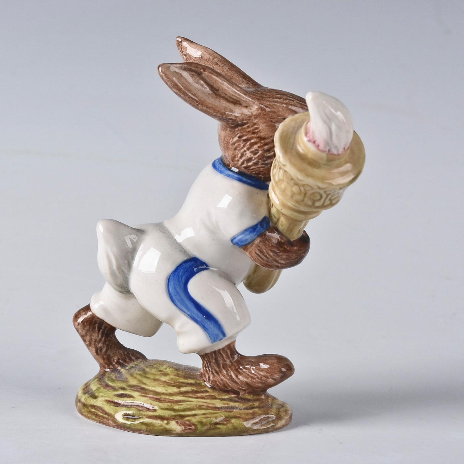 ROYAL DOULTON BUNNYKINS FIGURINE OLYMPIC BLUE WHITE DB28A - Image 4 of 5