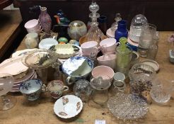 Old cups, decanters, etc.