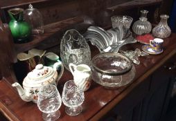 Glass vases, rose bowl, etc.