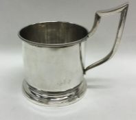 A Russian silver spirit cup with rope twist decora