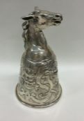 An unusual Continental silver stirrup cup profusel