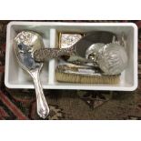 Silver mounted brushes, mirrors etc.