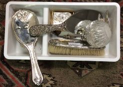 Silver mounted brushes, mirrors etc.