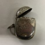 An Edwardian silver vesta case with hinged top. Ap