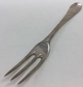 An early silver three prong fork (possibly Provinc
