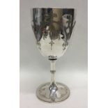 An attractive Victorian silver goblet decorated wi