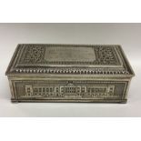 A massive Eastern silver cigarette box depicting t