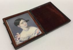 An attractive rectangular painting of a lady in le