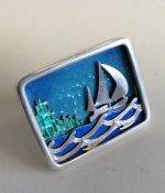 ANTHONY HAWKSLEY: A small stylish enamel and silve