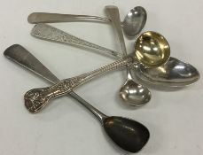 A collection of various silver cruet spoons. Appro