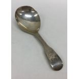A large Victorian fiddle pattern caddy scoop. Appr