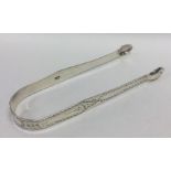 A pair of Hester Bateman bright cut sugar tongs wi