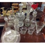 Good glass decanters, vases, etc.