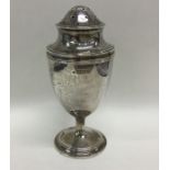 An unusual Georgian style silver sugar caster deco