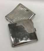 Two heavy silver engine turned cigarette boxes. Ap