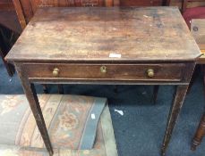 A Georgian single drawer side table.