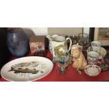 A Sylvac dog, Coronation chinaware, etc.