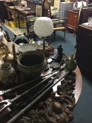 Decorative lamps, carving, umbrella stands, etc.